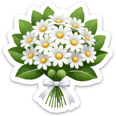 white flower Bouquet sticker