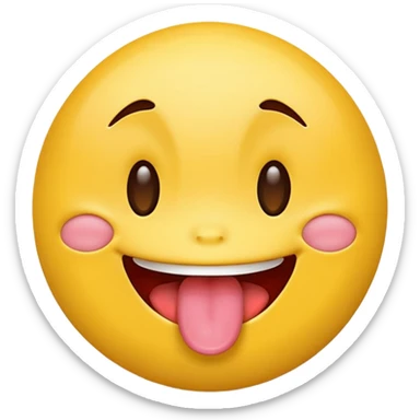 Normal emoji with its tounge out sticker
