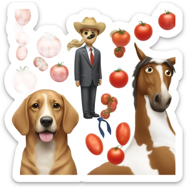 Dog Balloon Tomato Spy A Horse Wearing A Tie sticker