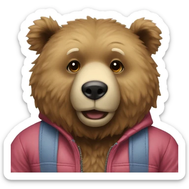 urso com jaqueta da artkids sticker