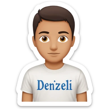 Junge südländisch, mit T-Shirt, DENIZLI Schrift  sticker