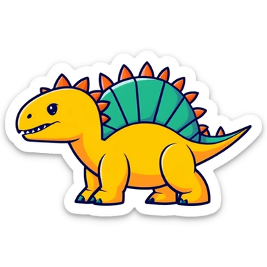 Metal stegosaurus  sticker