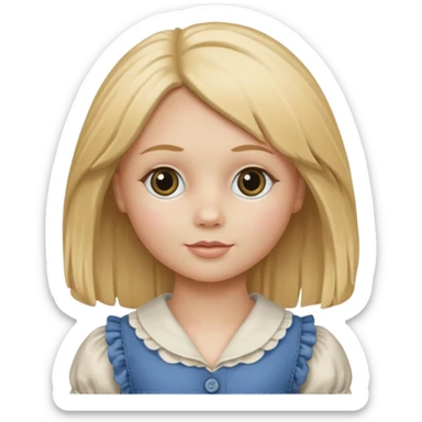 rag doll with button eyes blond hair sticker