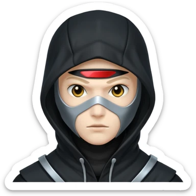hooded ninja cyborg sticker