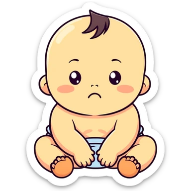 Sad baby sticker