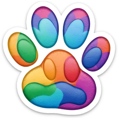 Rainbow paw print sticker
