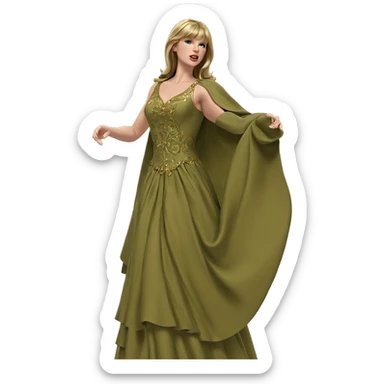 blonde girl in elegant dress sticker