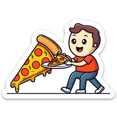 Pizza eating pizza sticker