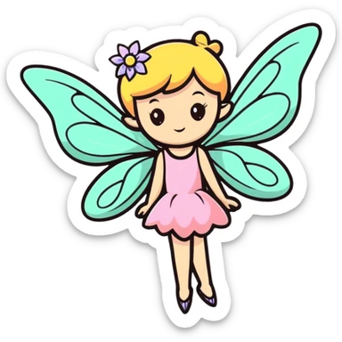 delicate fairy under a cherry blossom tree sticker