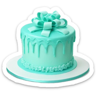 Realistic tiffany blue layered cake sticker