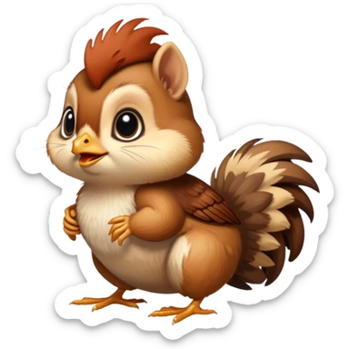 Chicken chipmunk  sticker