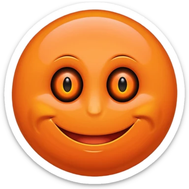 make a blackhole, accretion disk and all, with an orange smiley face, black head, orange ring, orange eyes, orange mouth, no other details sticker
