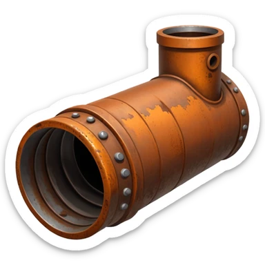 a steel sewer pipe from which wastewater flows out sticker