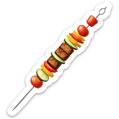 Extremely minimalist kebab skewer with basic shapes sticker