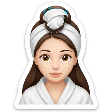 girl brunette getting a facial by a cosmetic esthetician sticker