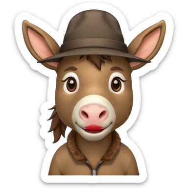 donkey with hat sticker