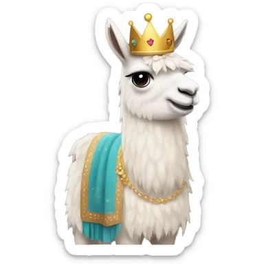 llama with a dress and a crown  sticker