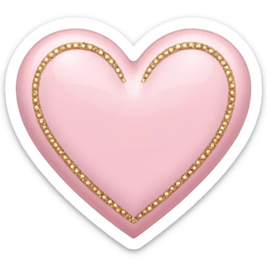 Pale pink skinny heart with sparkles that glow sticker