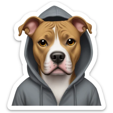 American staffordshire terrier in the hoodie  sticker