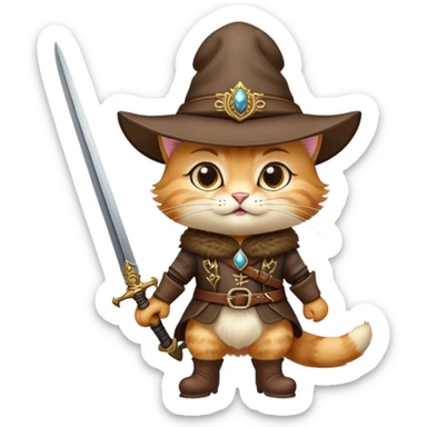 classic Puss in Boots with hat and confident expression sticker