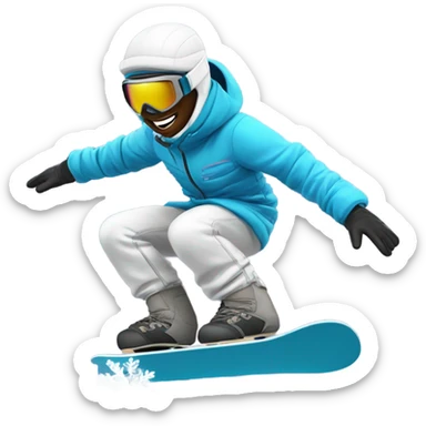Freezing snowboarder sticker