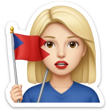 put the flag in her mouth sticker