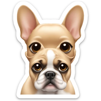 Tan French bulldog with hispanic girl  sticker