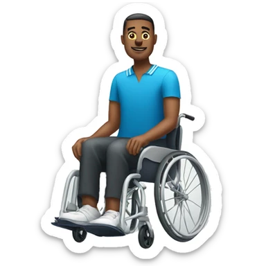 a man in a wheelchair holding a tennis racket sticker