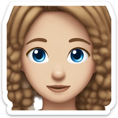 Thank you girl emoji brown hair blue eyes cat ears sticker