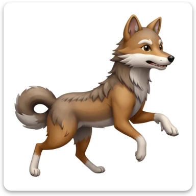 Cartoon like Coywolf running  sticker