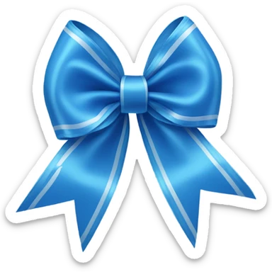 Blue ribbon bow sticker