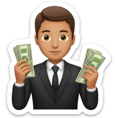 men with money sticker