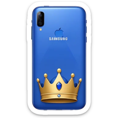 back of samsung smartphone and the phone color is "royal blue" sticker