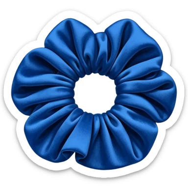 Scrunchie with blue velvet fabric sticker