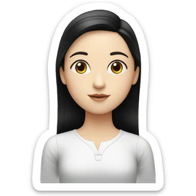 A white girl with straight black hair revising for her French A-levels sticker