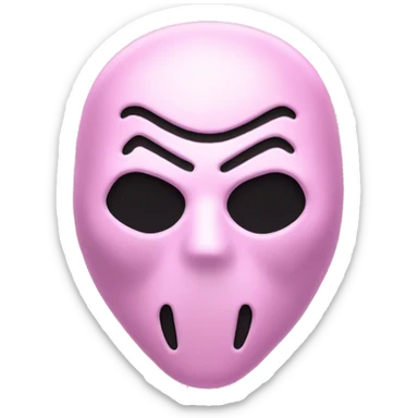 Pink ghostface killer mask with heart shaped eyes sticker