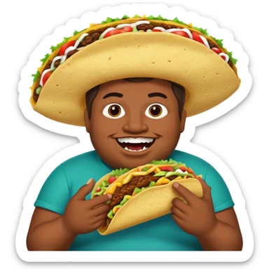 Fat mexican big teeth taco eater sticker