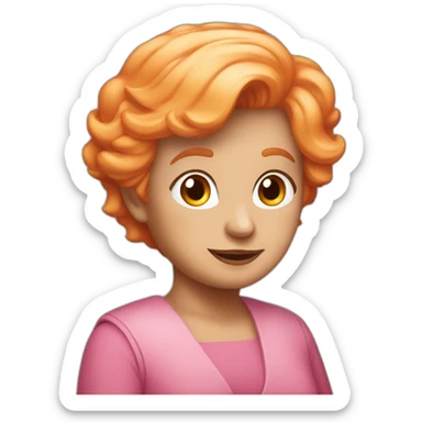 Donald trump with short orange hair and 70 years old wearing a pink dress sticker