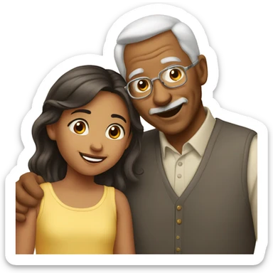 grandfather and granddaughter sticker