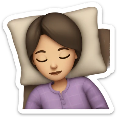 Brunette girl sleeping sticker