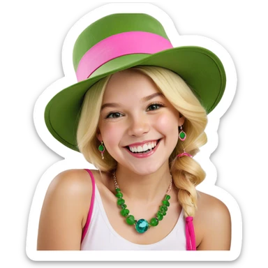 blonde girl smiling portrait sticker