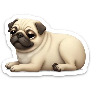 Cute pug sleeping sticker