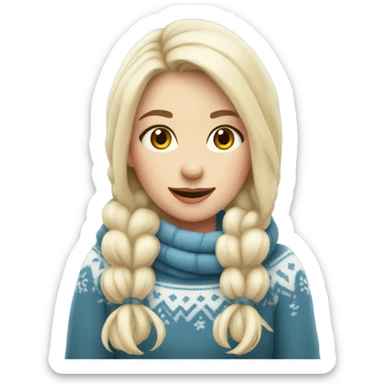 cozy beautiful finnish blond winter girl sticker