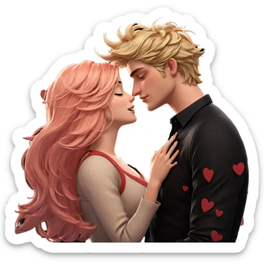intimate moment between two lovers sticker