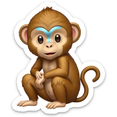 Monkey pooping sticker