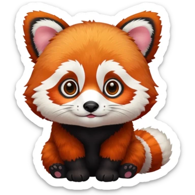 Red Panda 2d bye bye cute sticker