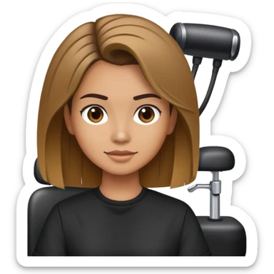 Hispanic hairstylist behind styling chair sticker