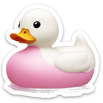 pale pink rubber duck sticker