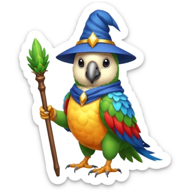 Parrot wizard sticker