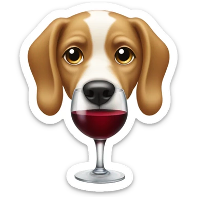 Dog drinking wine sticker